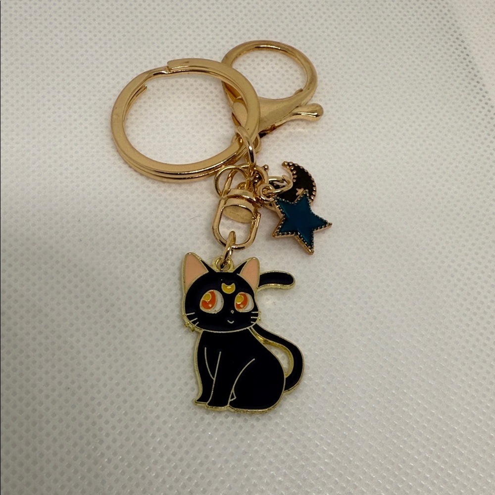 Luna Keychain with Gold Accents